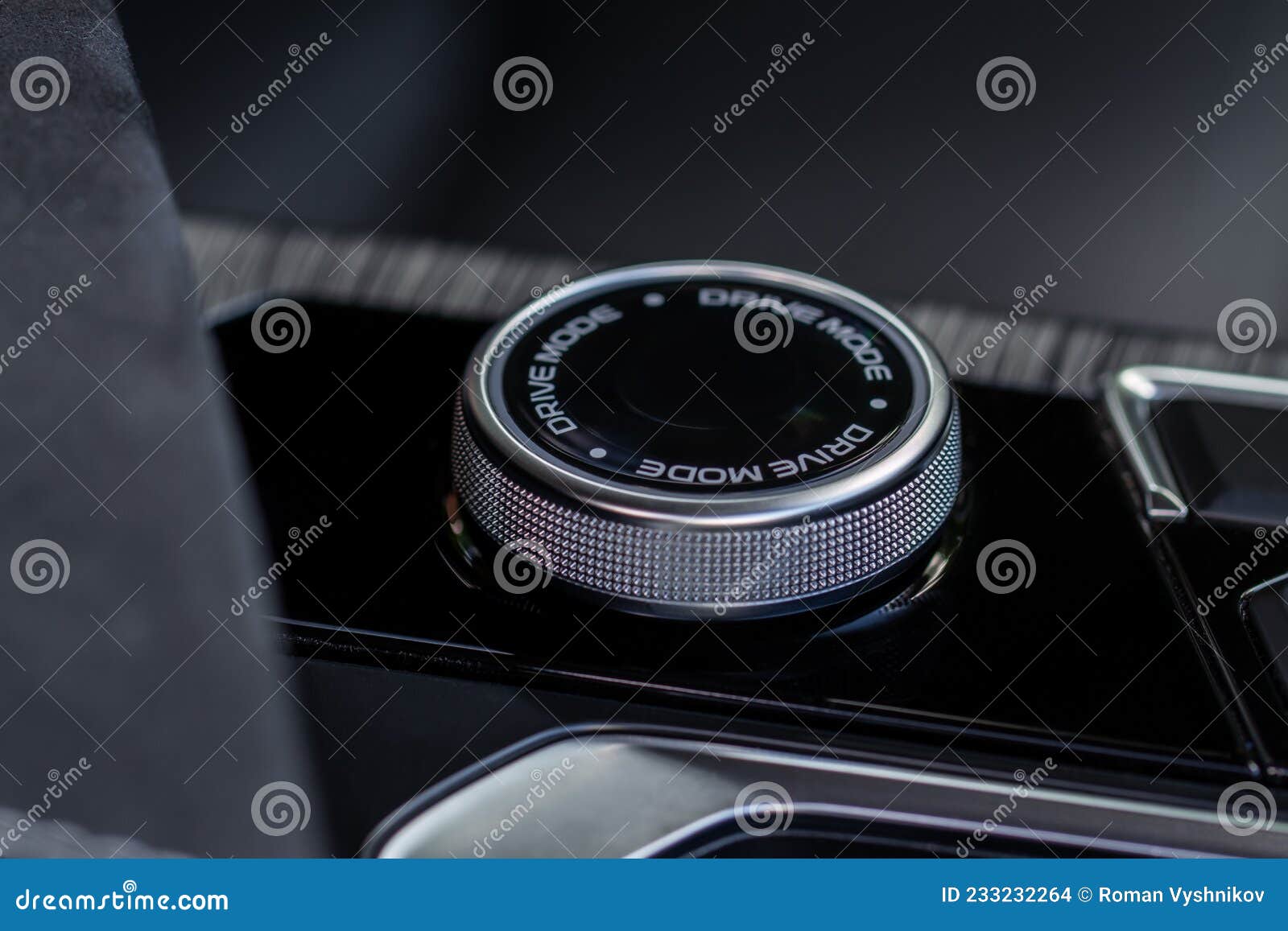 Drive Selector Button. Automatic Gear Lever and Gear Shift Stock Photo