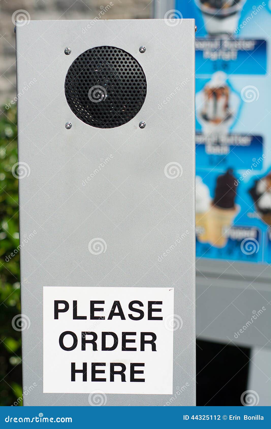 Drive-Thru Speaker stock photo. Image of words, please - 44325112