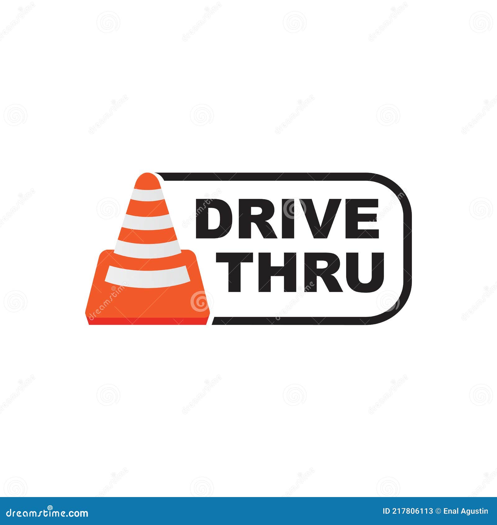 Drive Thru Text Logo Design Template Stock Vector Illustration of