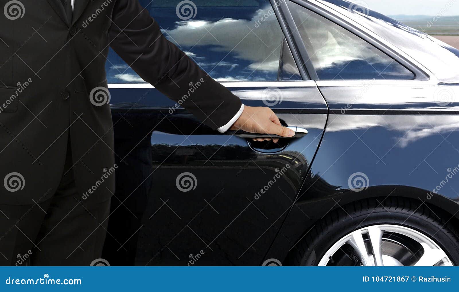 driver hand opening car door