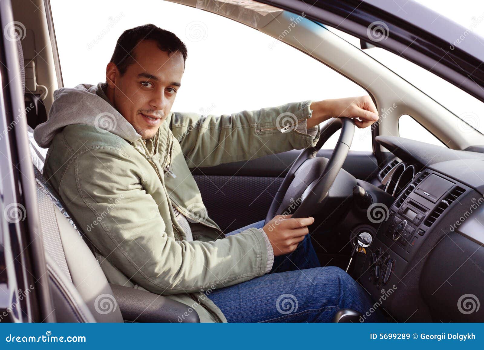 Driver in his new car stock image. Image of rental, driver 5699289