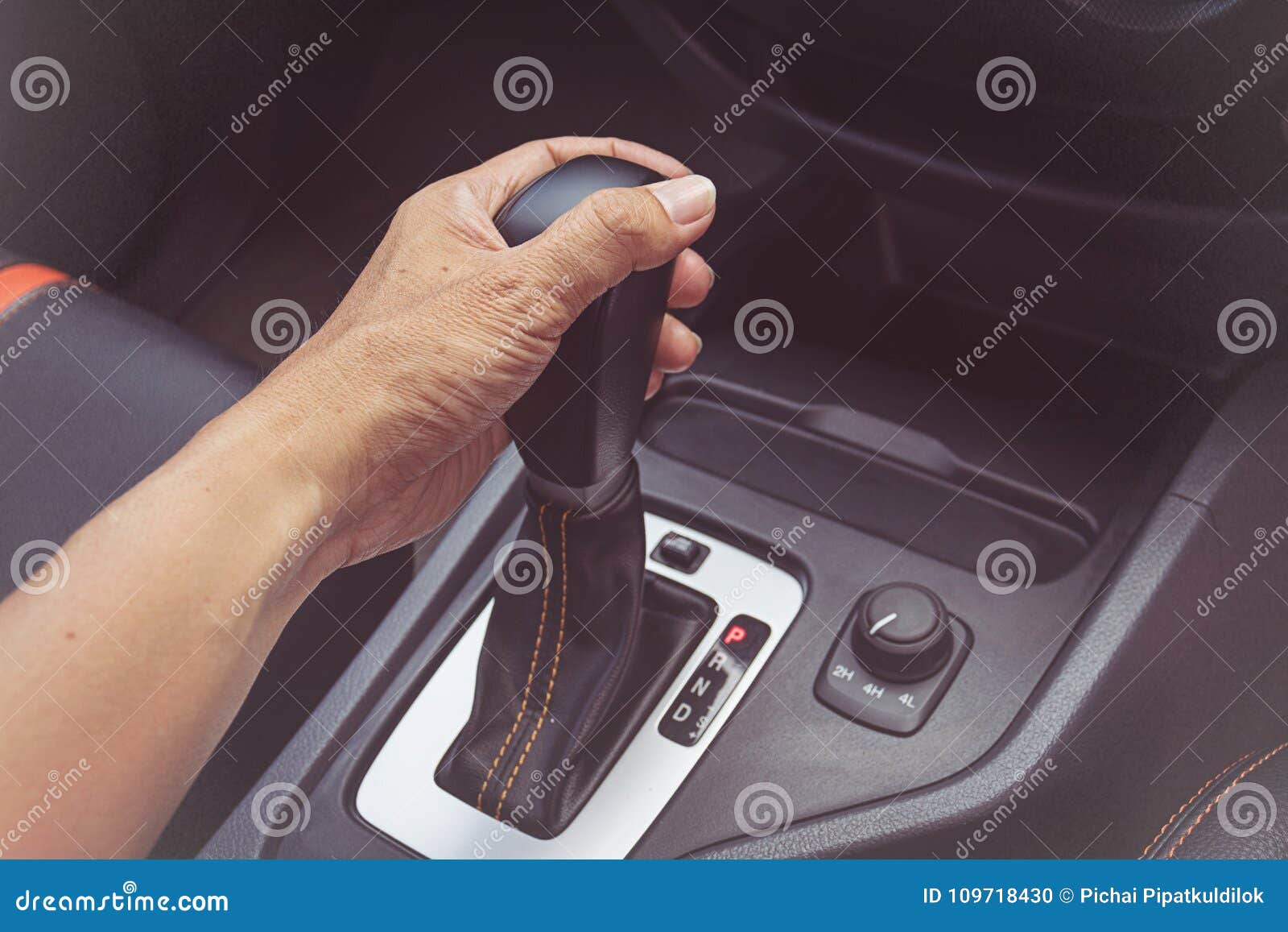 Driver Man Hand Holding Automatic Transmission Stock Photo Image of