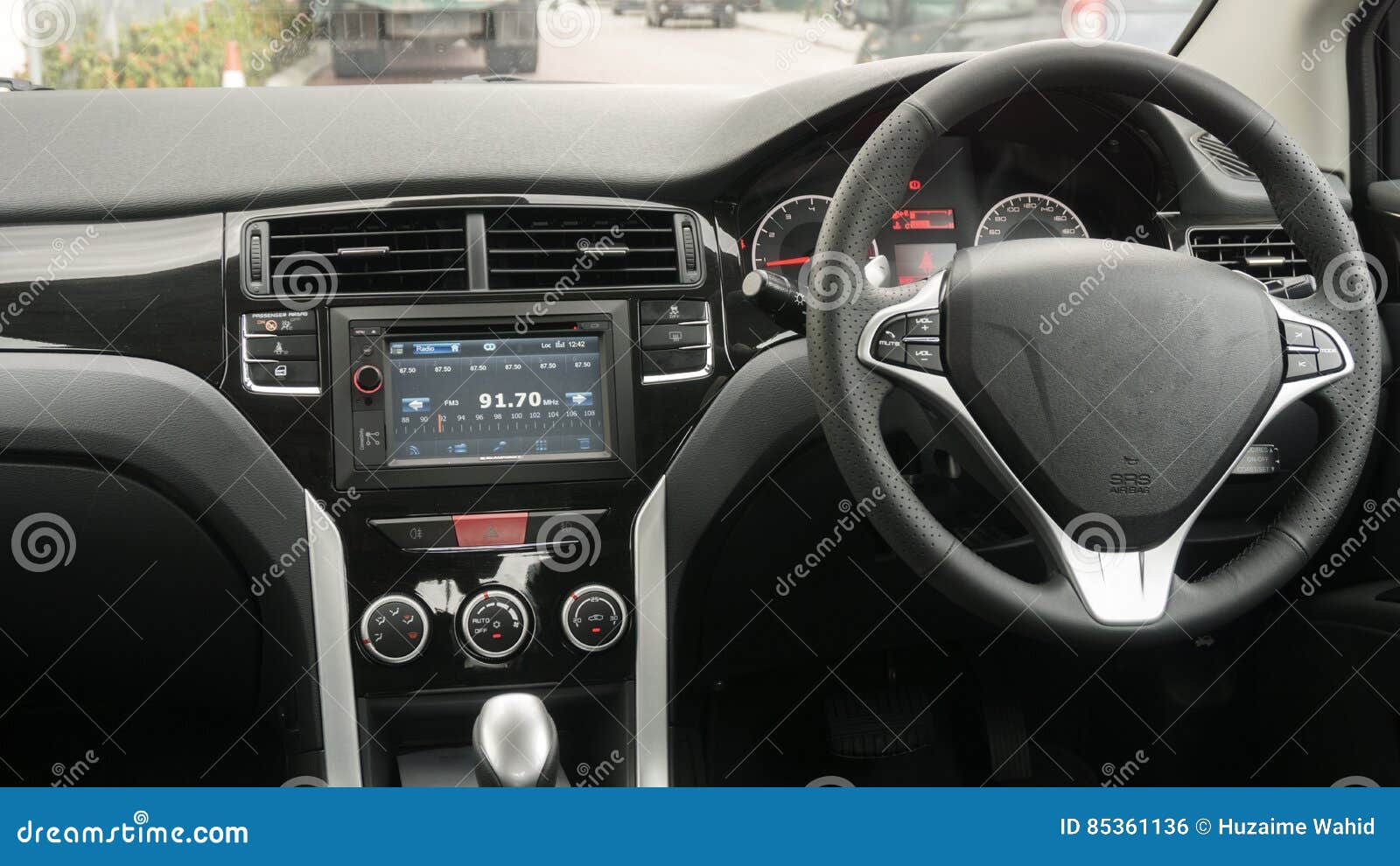 Driver`s Seat in the Car with a White Interior Stock Photo Image of