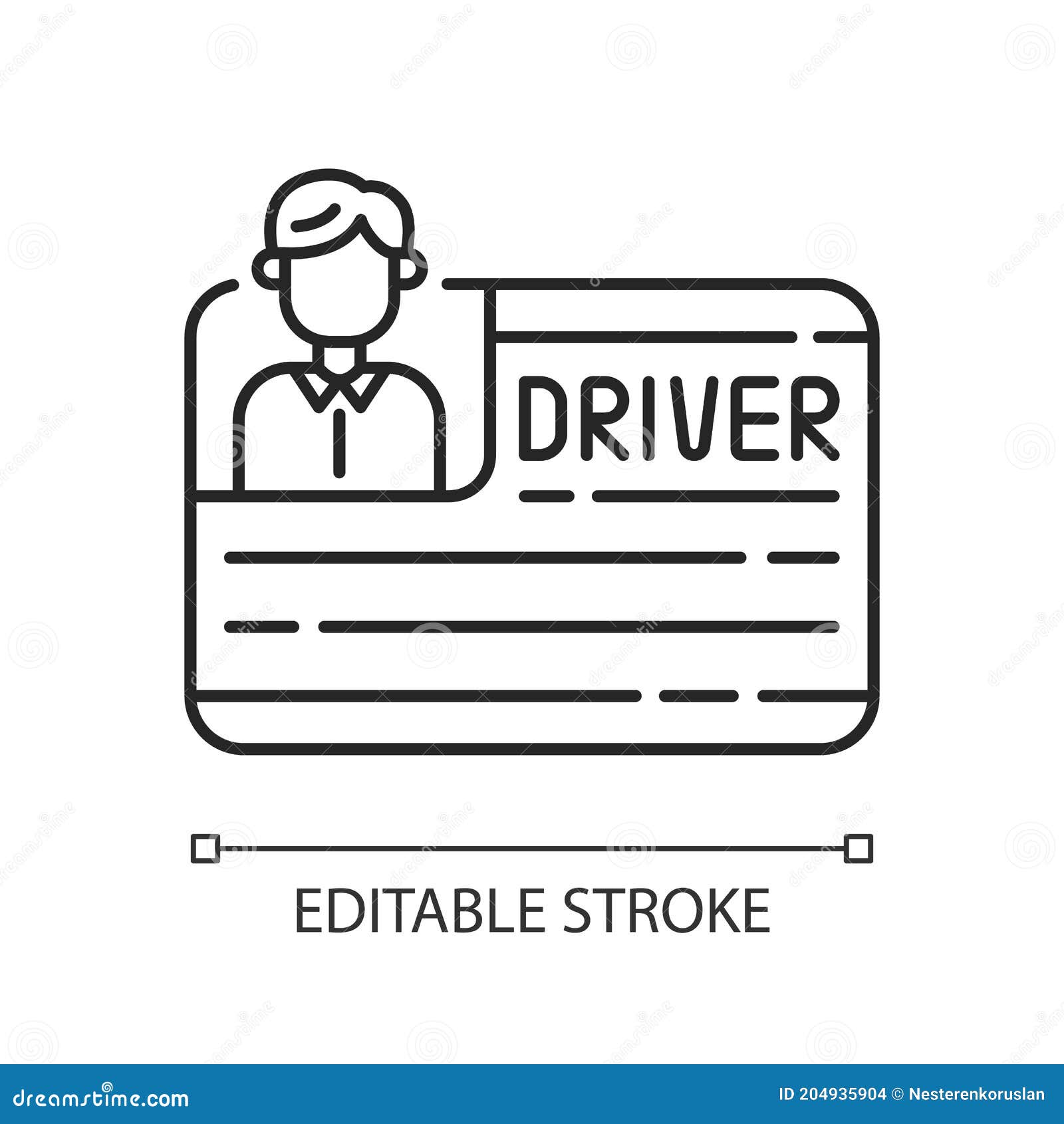 Drivers License Linear Icon Stock Vector Illustration of drawing