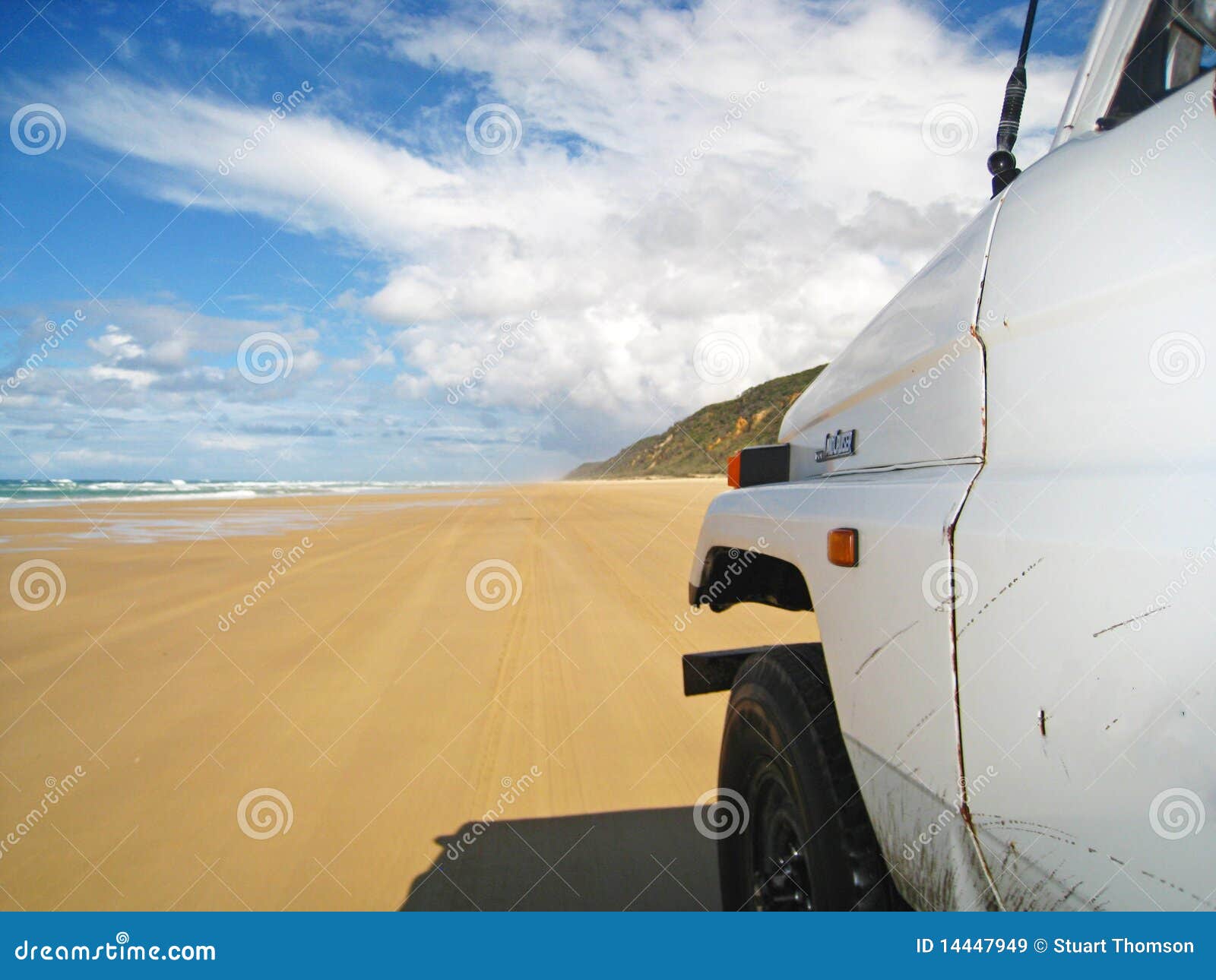 Driving on the beach stock image. Image of speed, blue 14447949