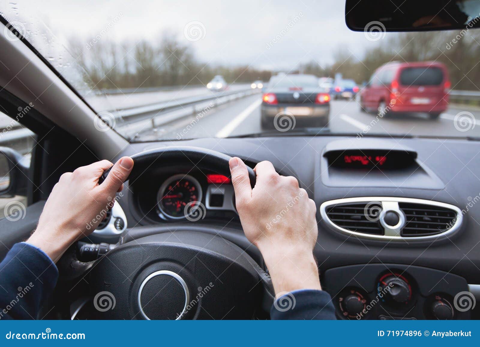 driving car on highway