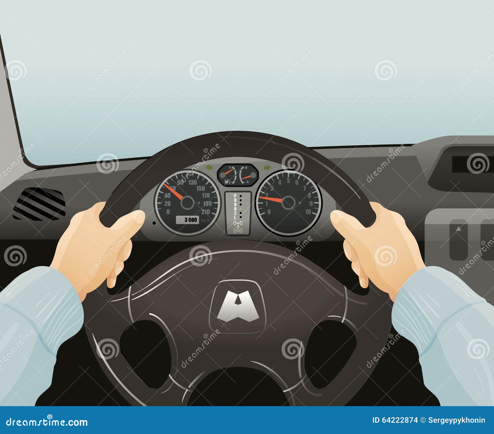 Driving Of A Car. Vector Illustration Stock Vector - Image: 64222874