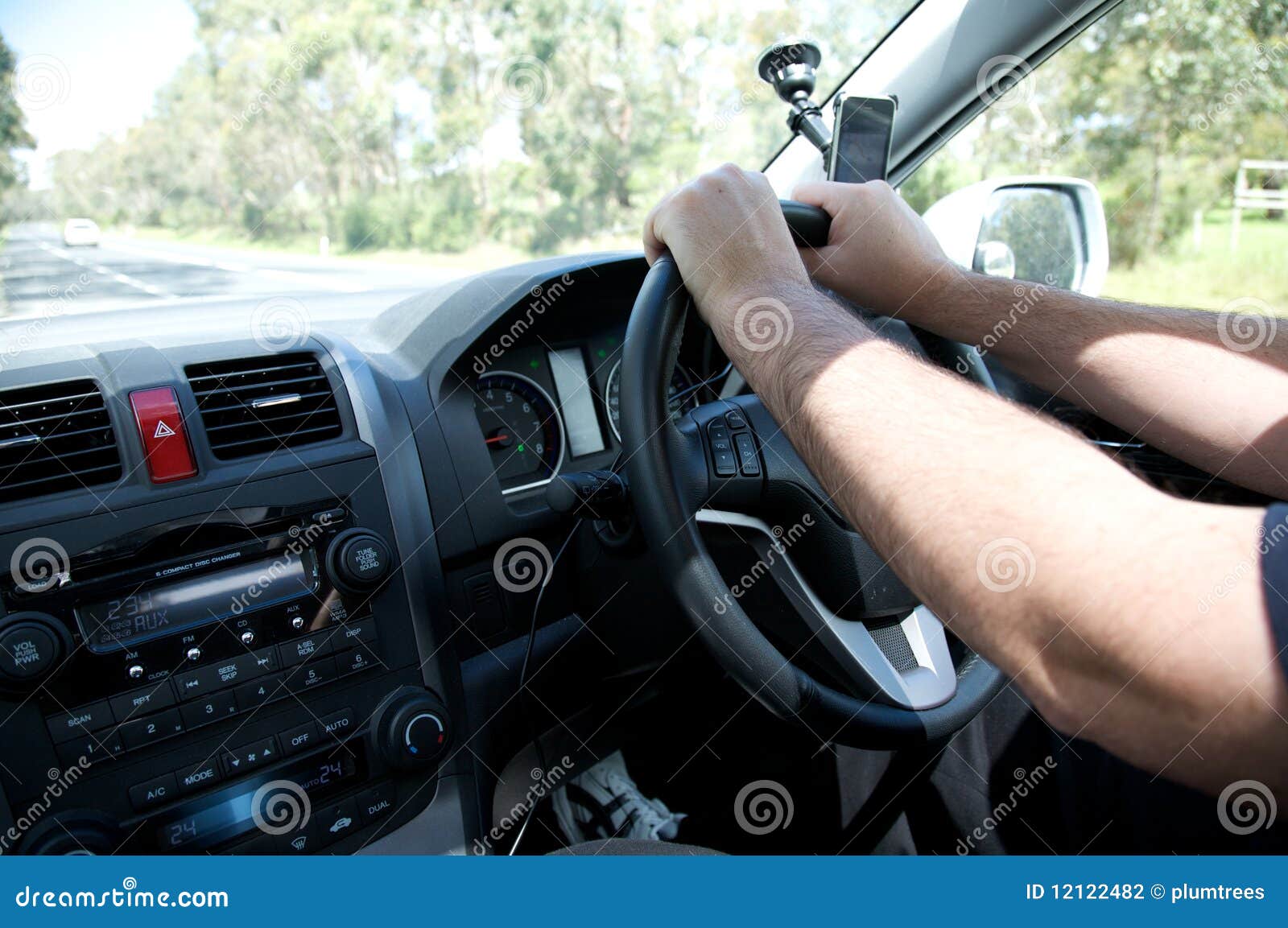 Driving a Car, View Inside. Gas / Petrol Stock Photo Image of