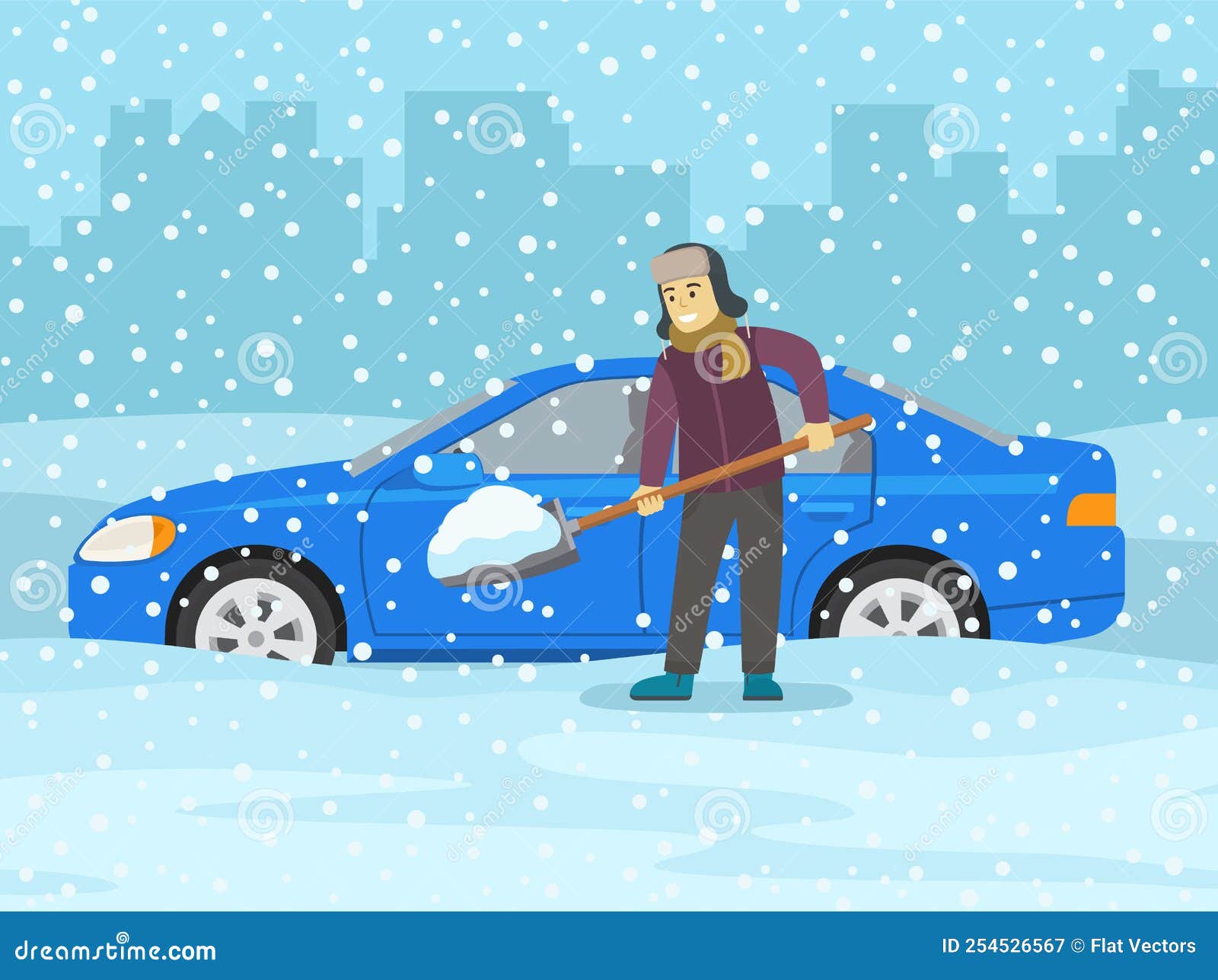 winter driving clipart