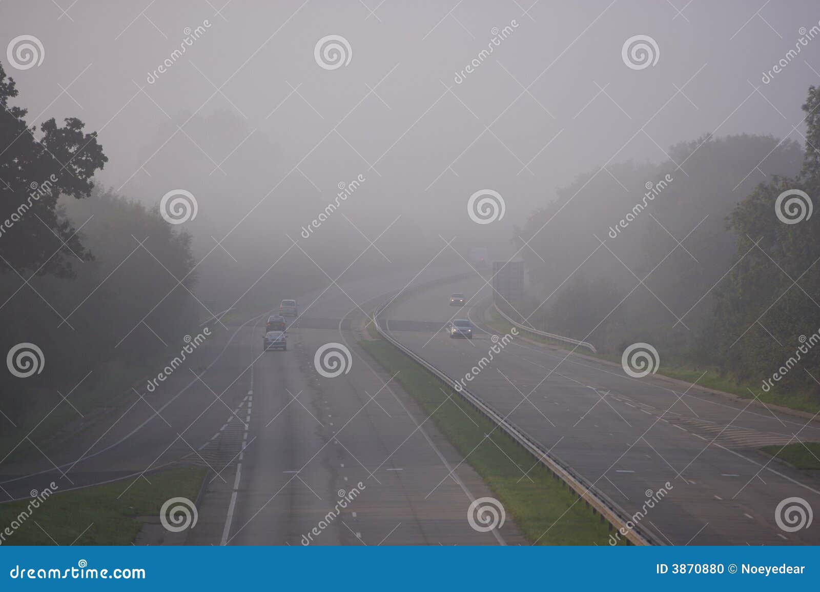 Driving in fog stock photo. Image of driving, dangerous 3870880