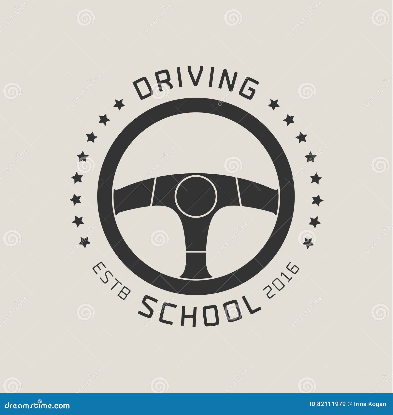 Driving License School Vector Logo Sign Emblem Stock Vector