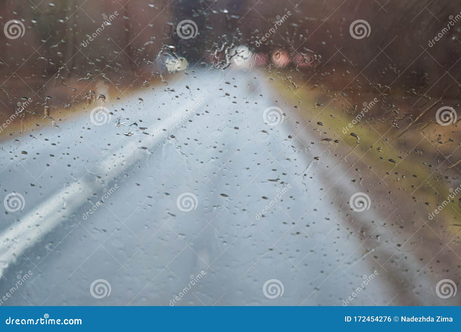 Driving in the Rain, Rain on the Highway, Rainy Weather Stock Photo