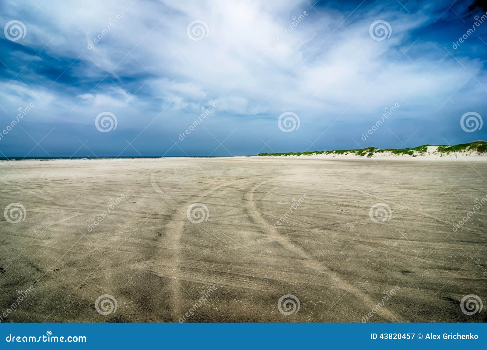 Driving on Sandy Beach at Outer Banks North Carolina Stock Image