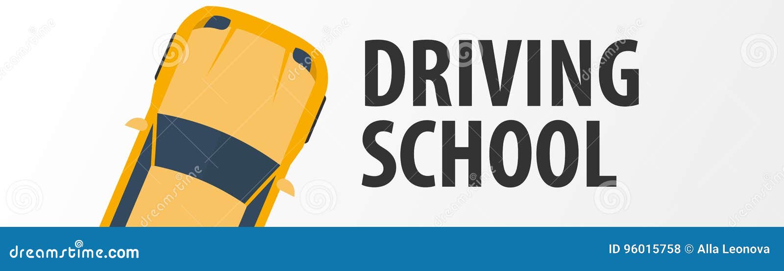 Driving School Banner. Auto Education. the Rules of the Road. Vector