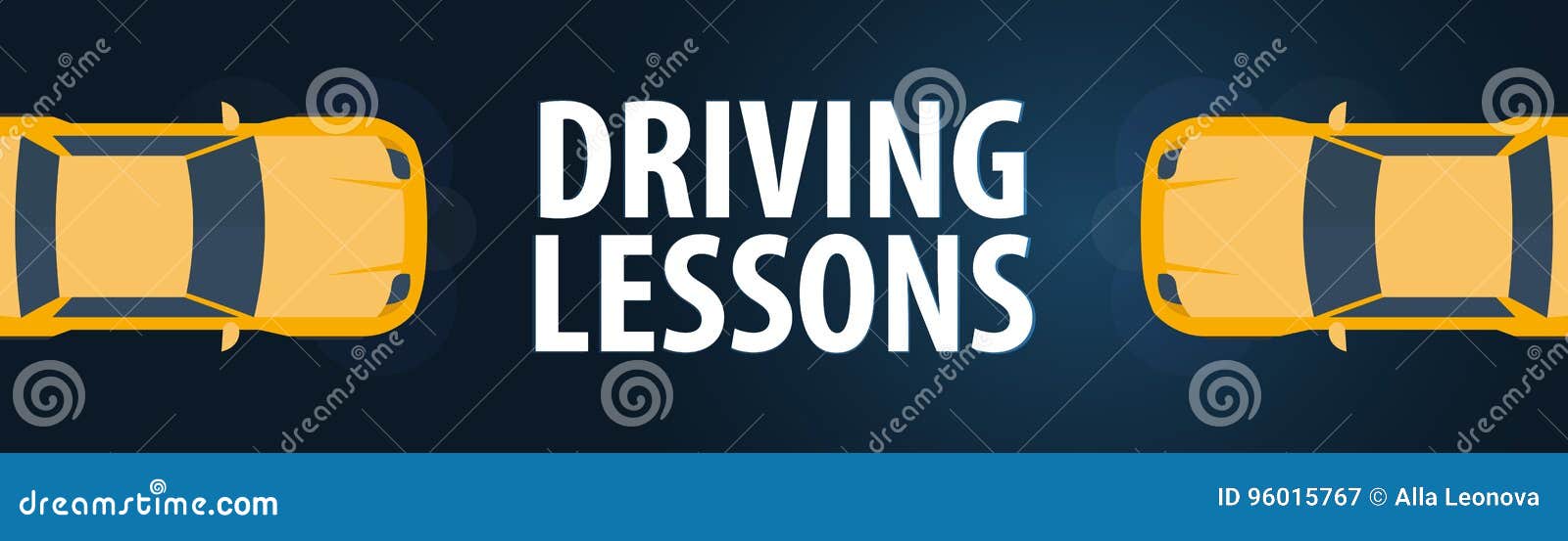 Driving School Banner. Auto Education. the Rules of the Road. Vector