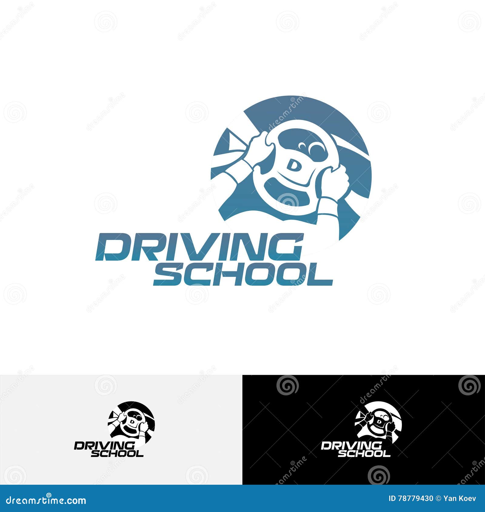 Driving School Logo Template Stock Vector Illustration of background