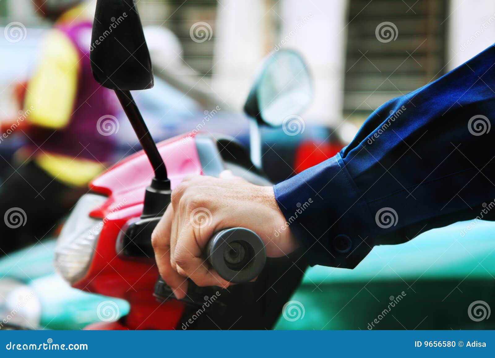 Driving a scooter stock photo. Image of crowded, closeup 9656580