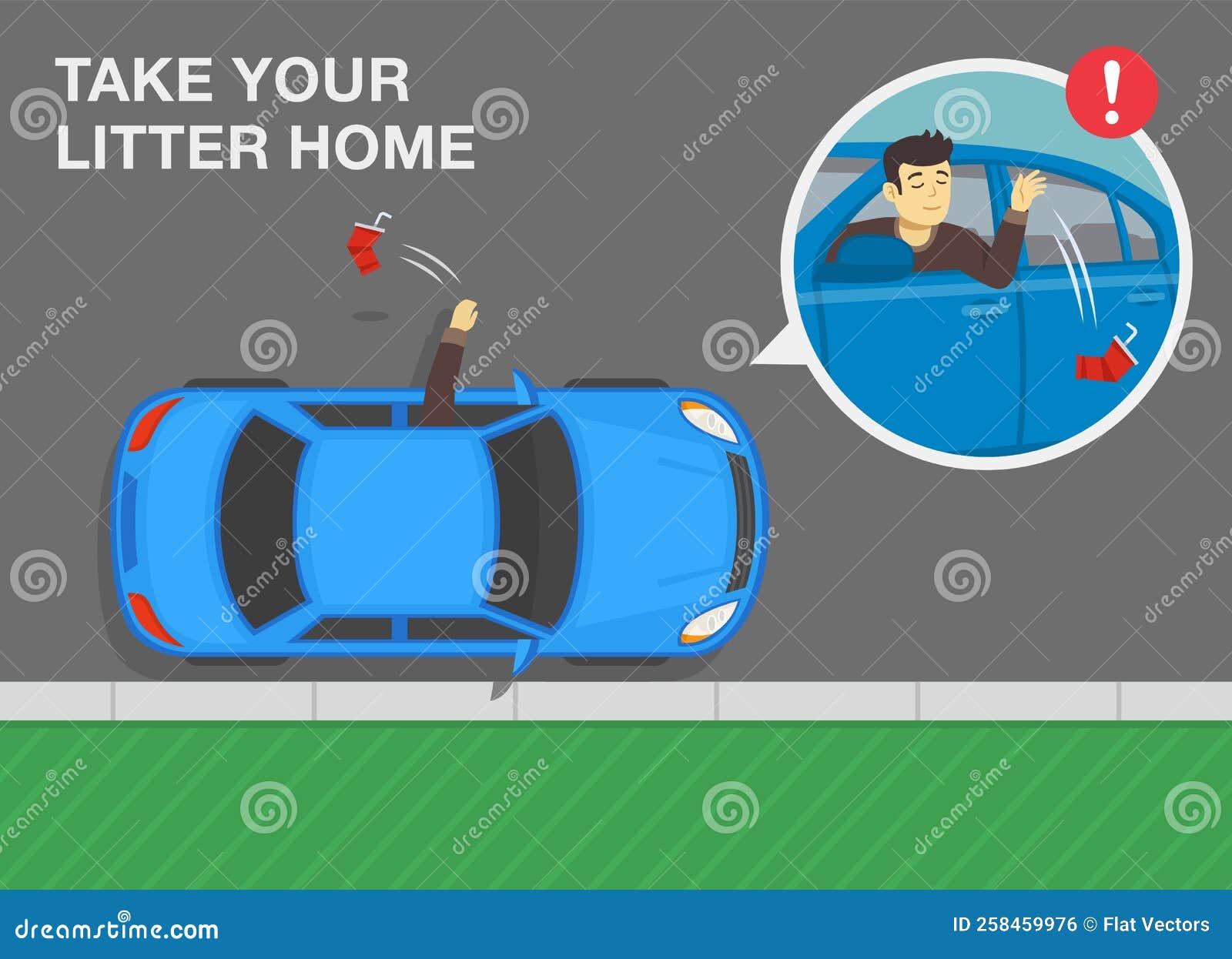 Driver Throws Out a Used Plastic Cup on the Ground from the Front Open