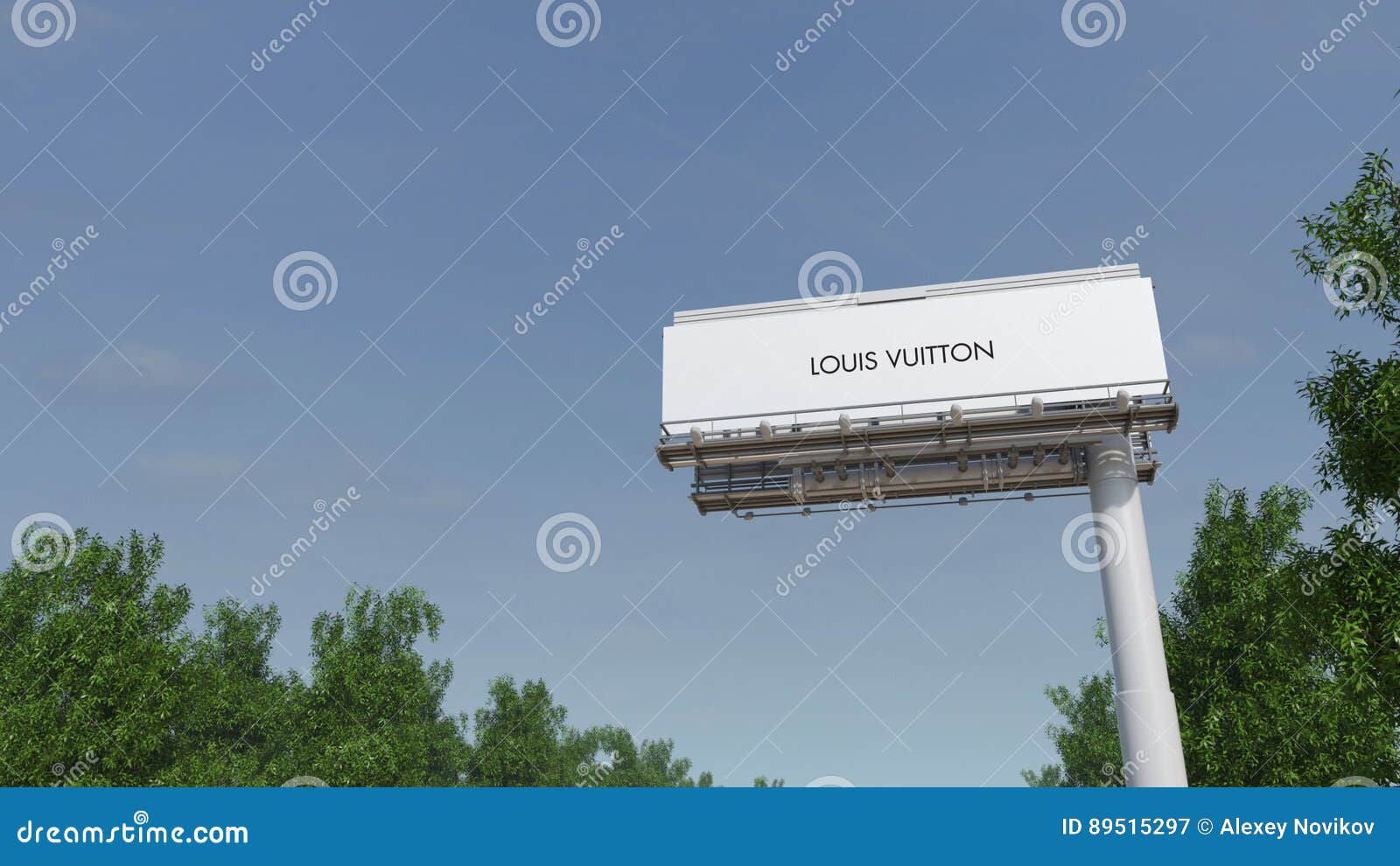 Driving Towards Advertising Billboard with Louis Vuitton Logo. Editorial 3D  Rendering 4K Clip Stock Video - Video of road, luxury: 89515297