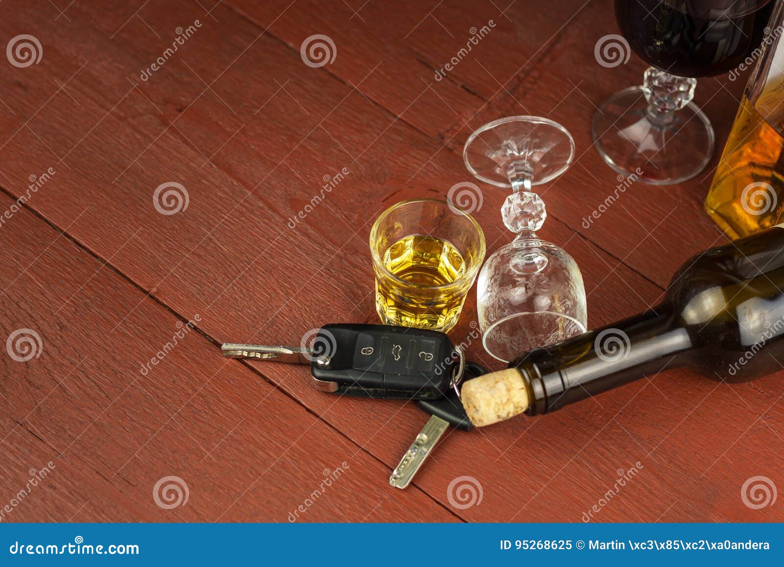 Driving Under the Influence of Alcohol. Dangerous Ride. Alcohol Behind