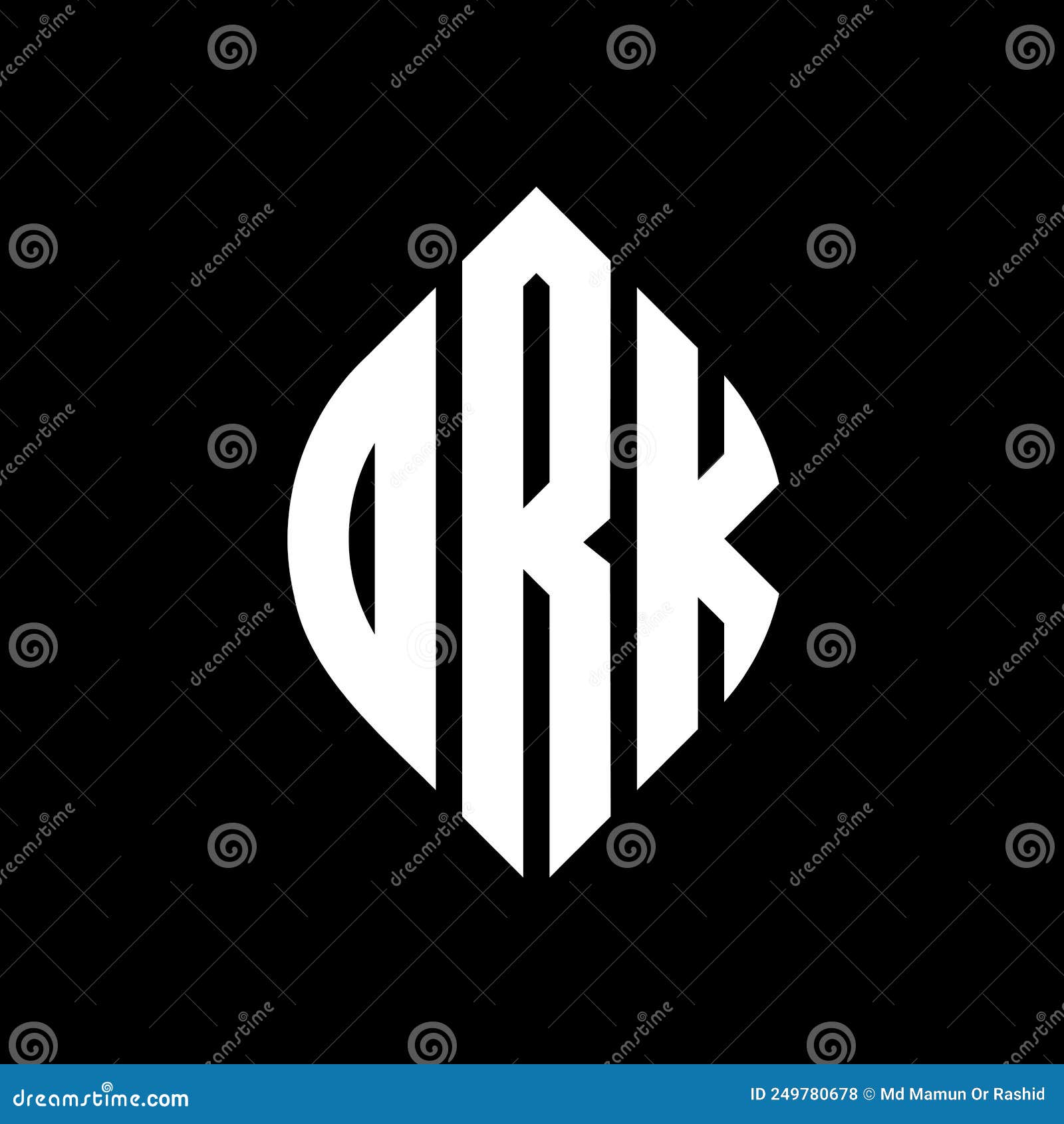 drk circle letter logo  with circle and ellipse . drk ellipse letters with typographic style. the three initials form a