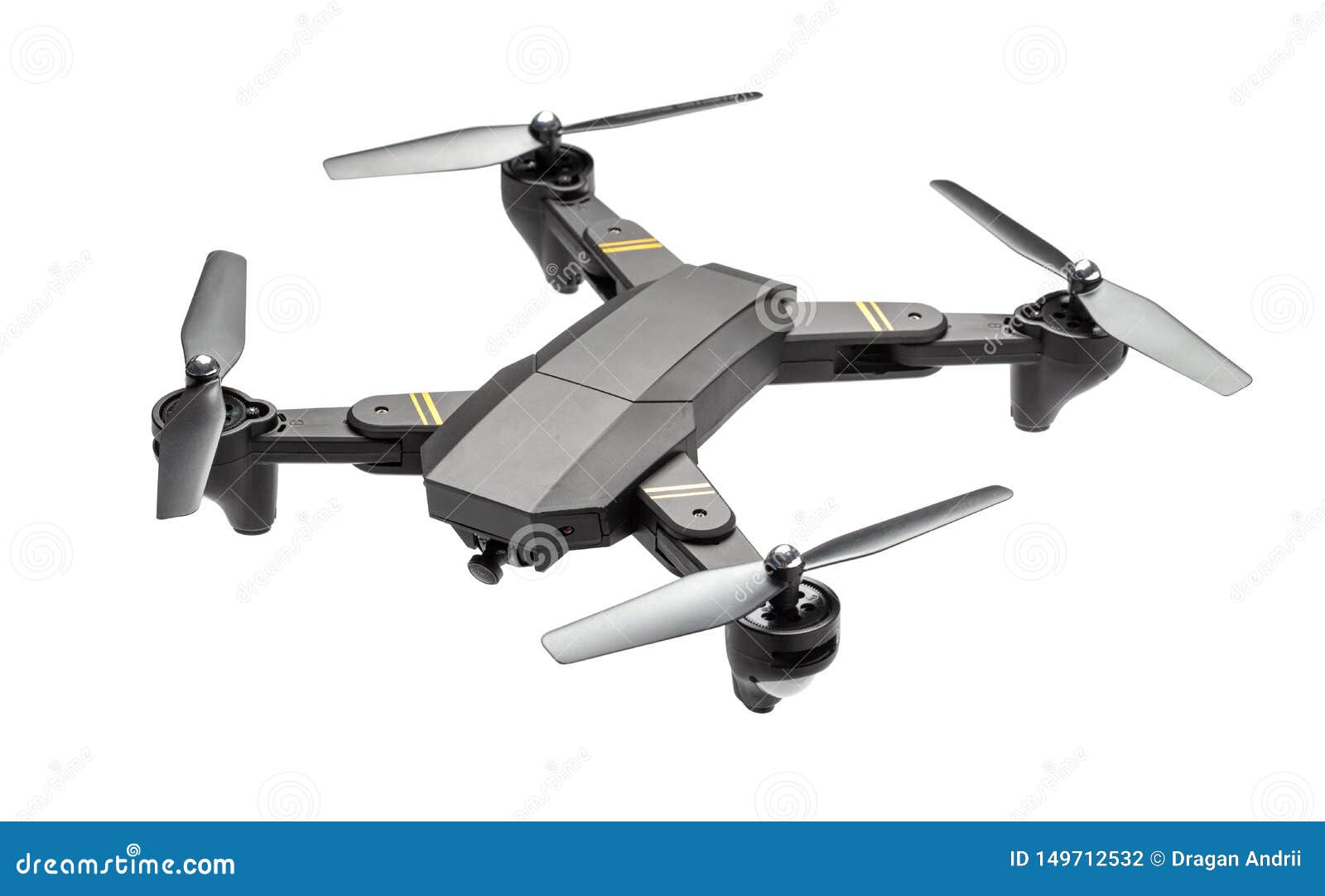 dron helicopter with a camera. quadcopter  on white background