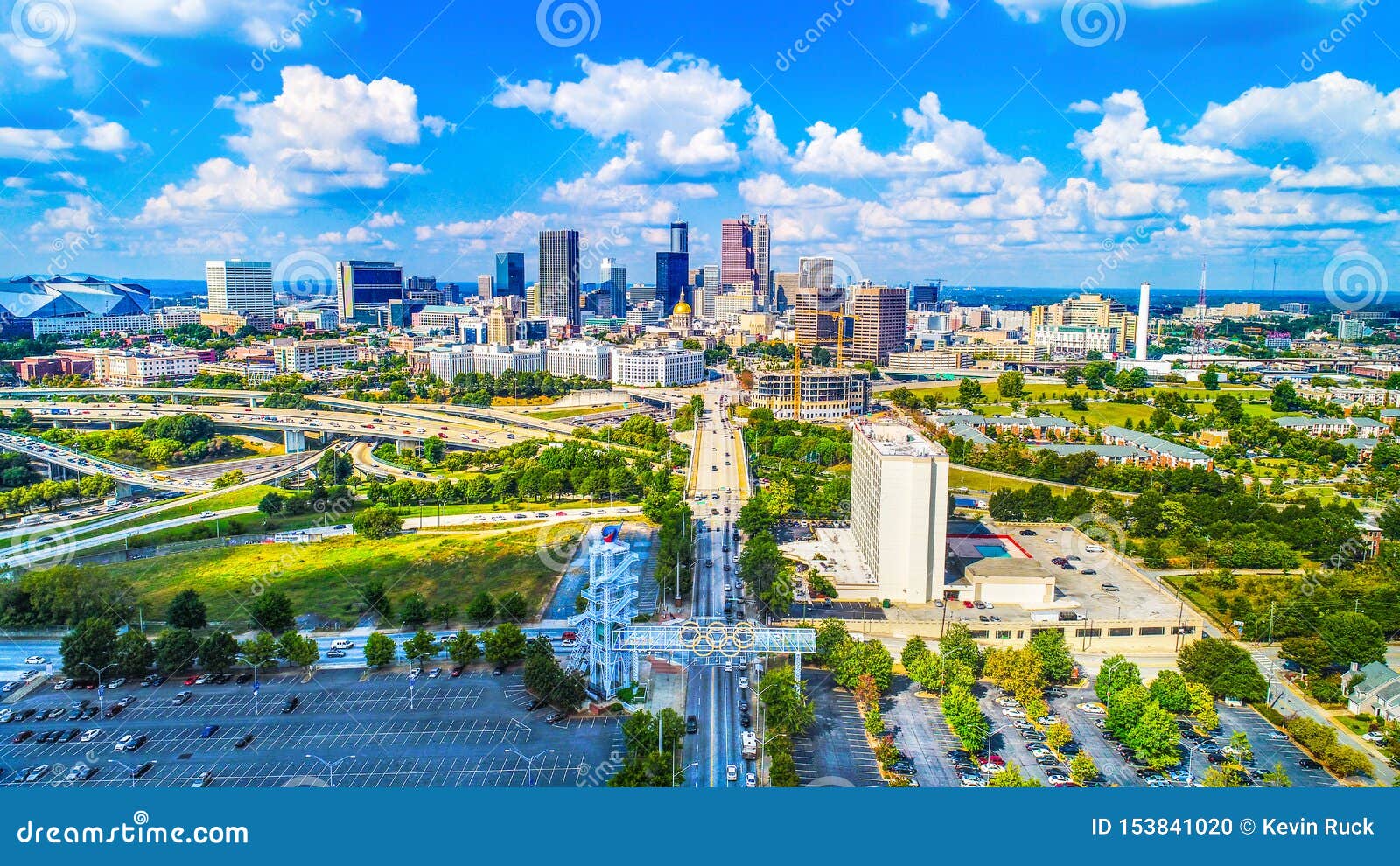 Atlanta, Georgia, USA Skyline Aerial Stock Photo - Image of district