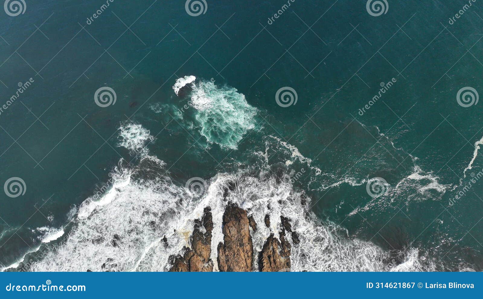 drone aerial view of arco calan coast near constitucion chile, pacific ocean, top view