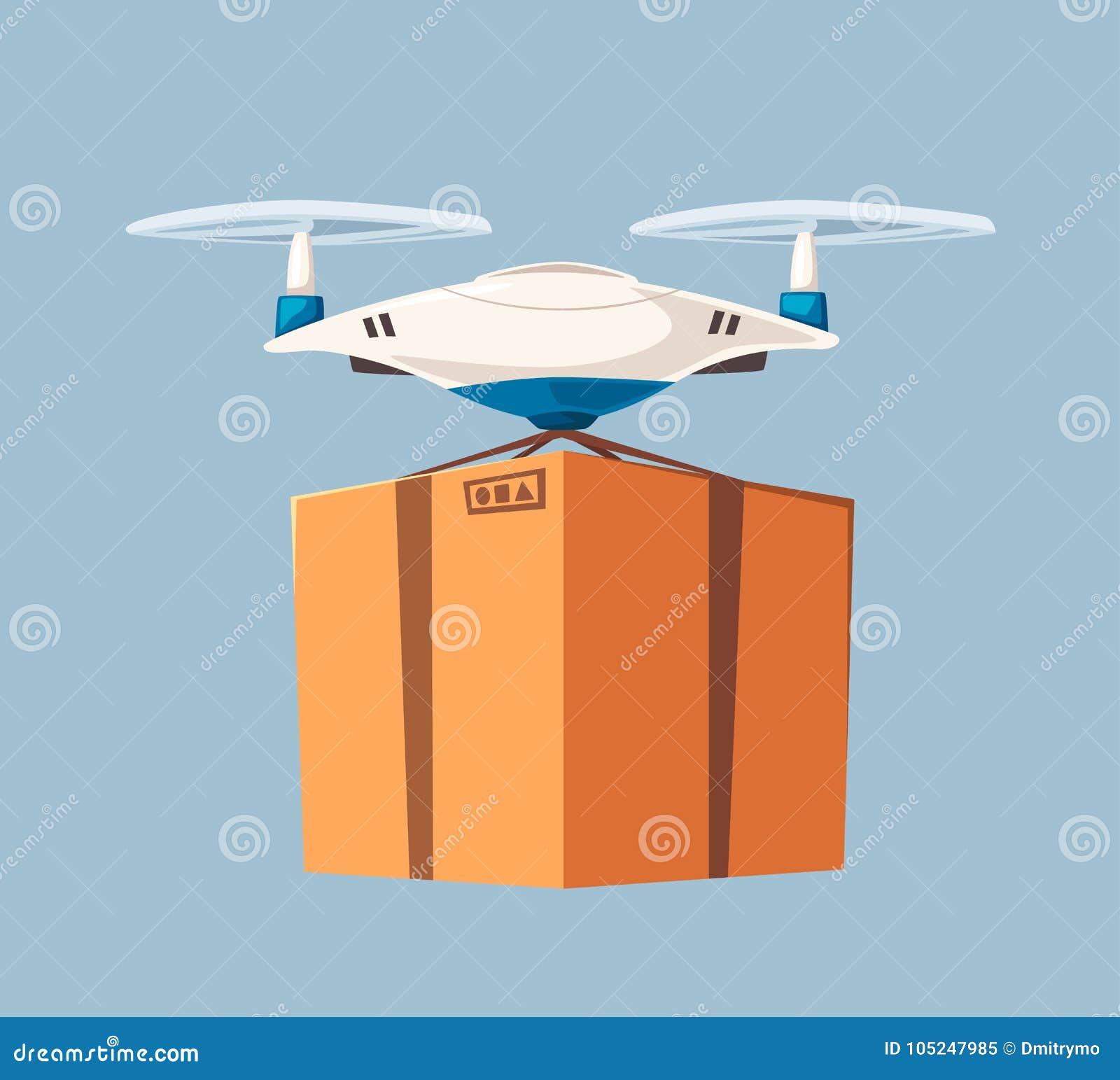 Drone for Air Delivery. Modern Technologies. Cartoon Vector ...