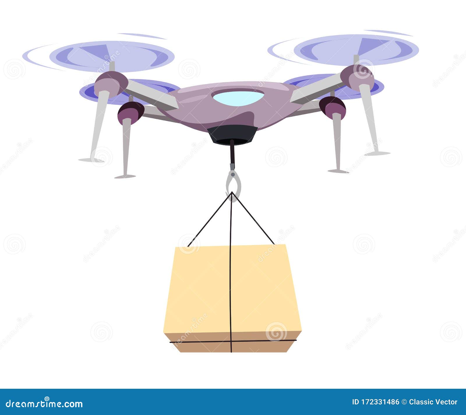 Drone Carrying Box Flat Vector Illustration Stock Vector - Illustration ...