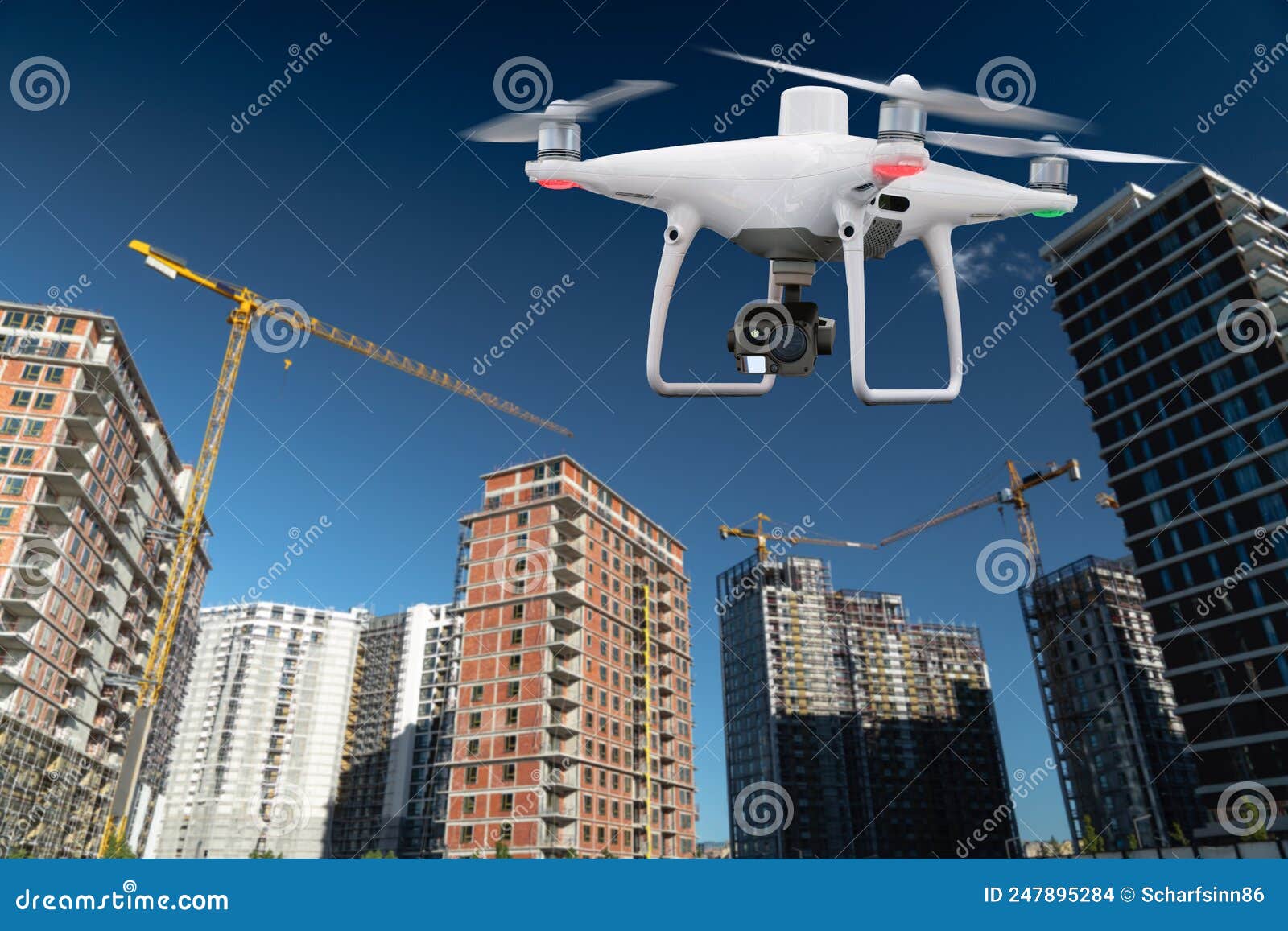Drone on a Construction Site Stock Photo Image of innovation, drone