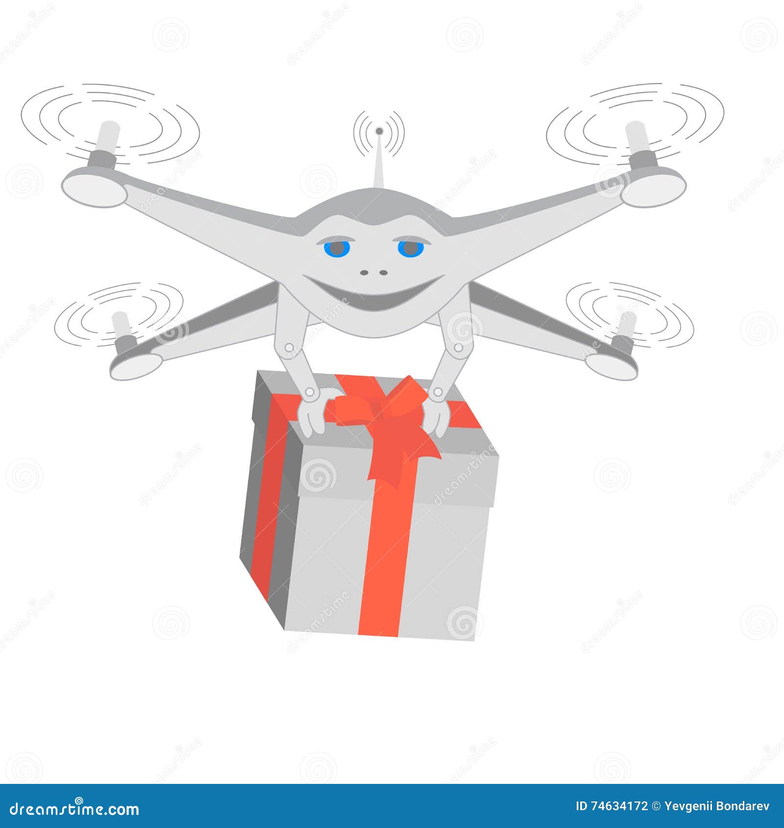 Drone Delivers Gifts. Insulated Stock Vector - Illustration of ...