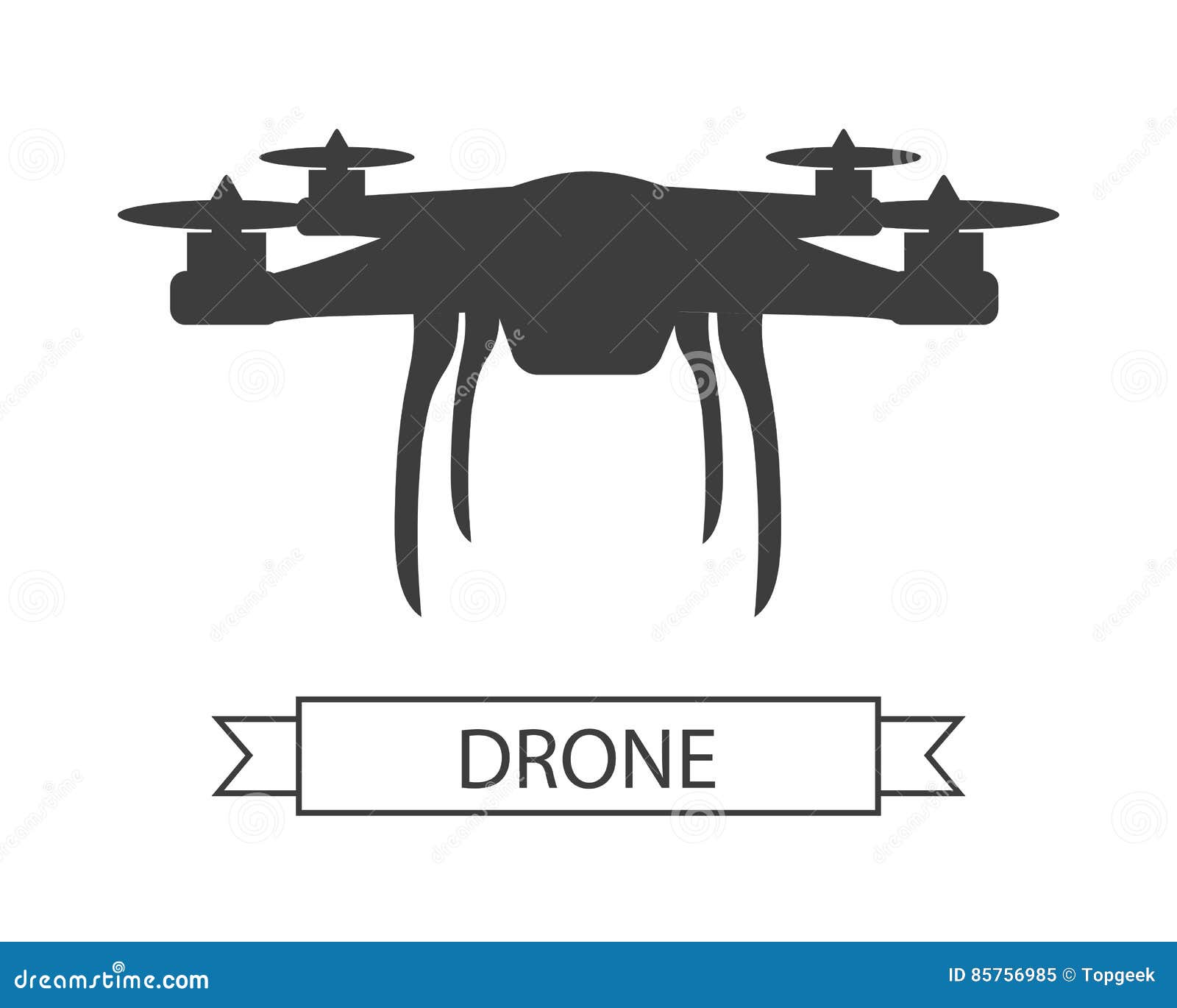 Drone Icon Isolated Unmanned Aerial Vehicle. Drone icon isolated on white. Unmanned aerial vehicle or unmanned aircraft system, without a human pilot aboard. Quadcopter sign symbol. Flying for aerial photography or video shooting. Vector