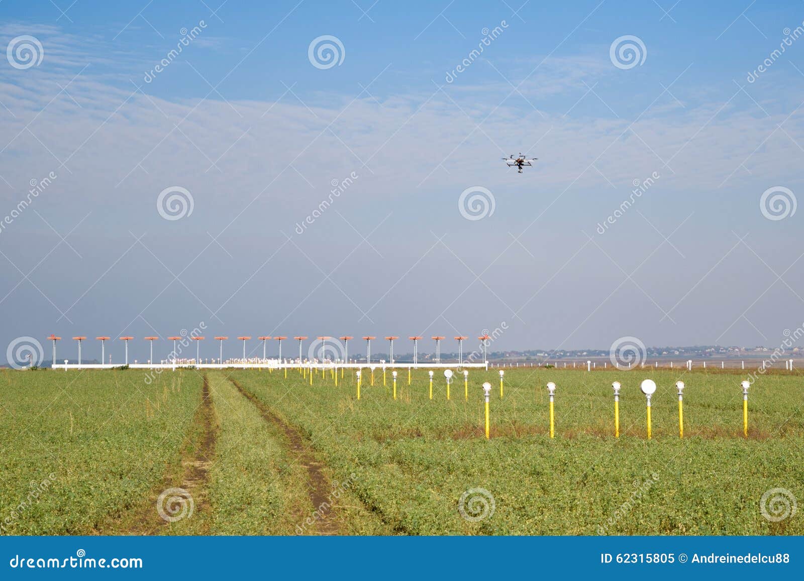 Drone Inspection Over Airport Runway Stock Image Image of aviation
