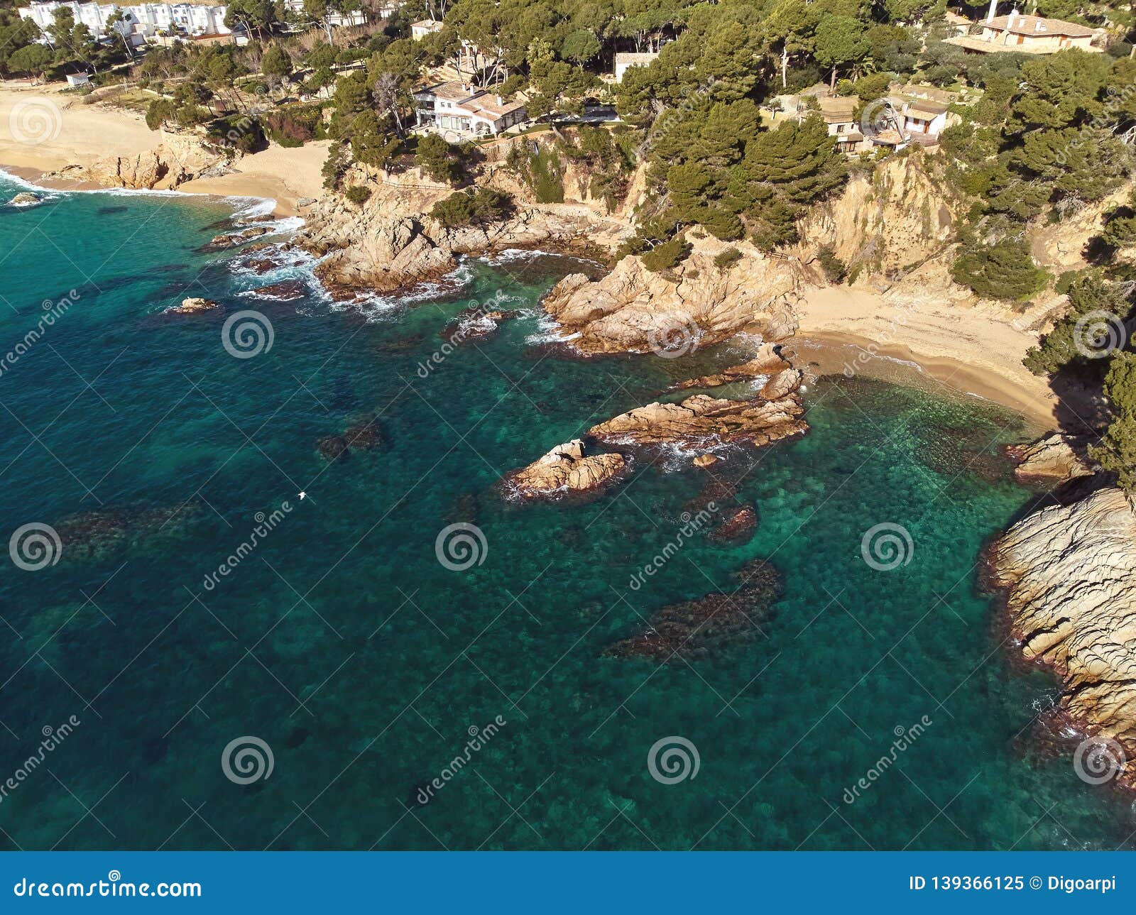 Drone Picture Over The Costa Brava Coastal Stock Image Image Of Drone Picture Over The Costa Brava Coastal Stock Image Image Of