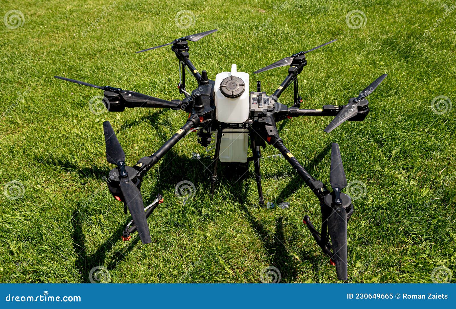 Drone Professionnel De L'agriculture Sur Le Terrain Vert Image