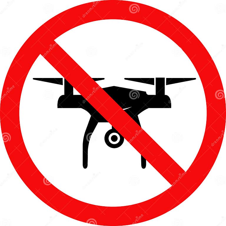 Drone Prohibited Sign No Drone Allowed Drone Flying Not Allowed Stock