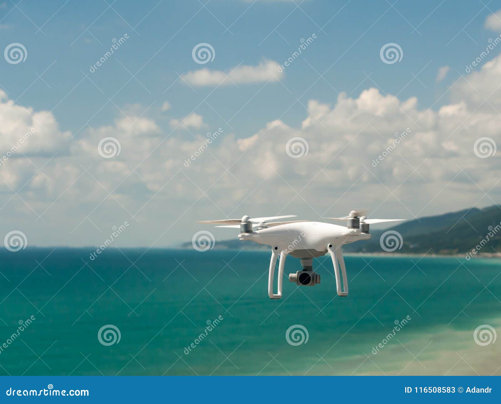 Drone Quadcopter Flies Over The Black Sea Stock Image - Image of quad, flight: 116508583