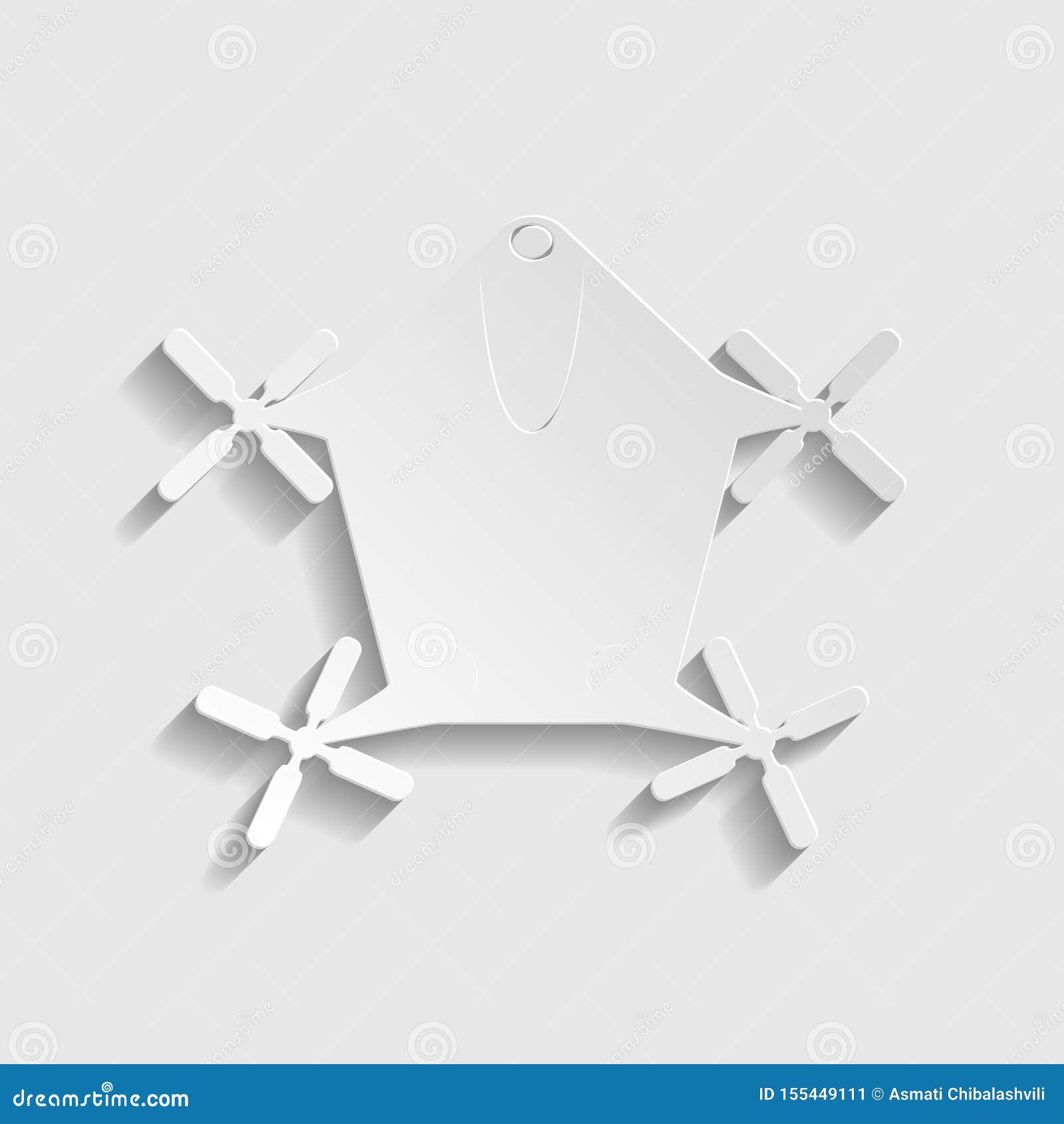 Borger Ryg, ryg, ryg del folder Drone Quadrocopter Sign. Paper Style Icon. Illustration Stock Illustration  - Illustration of quadrocopter, sign: 155449111