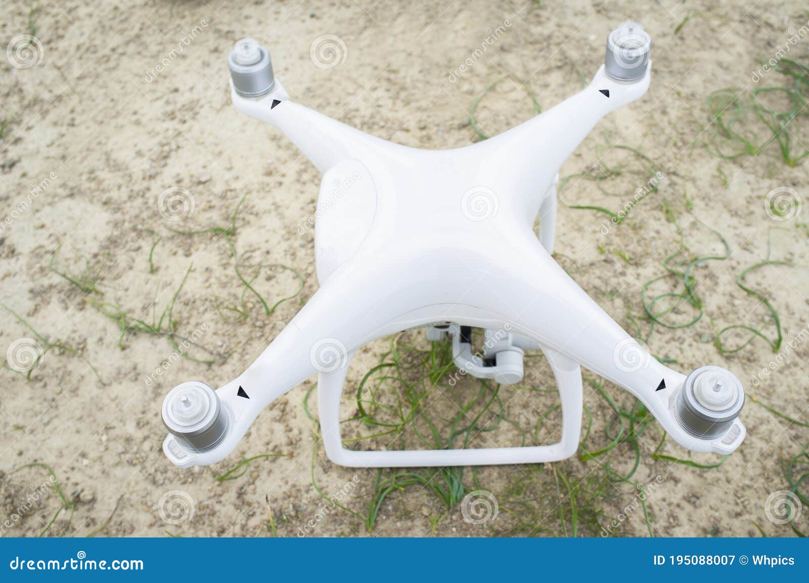 Drone with Rotors at Work but No Propellers Mounted Stock Image Image
