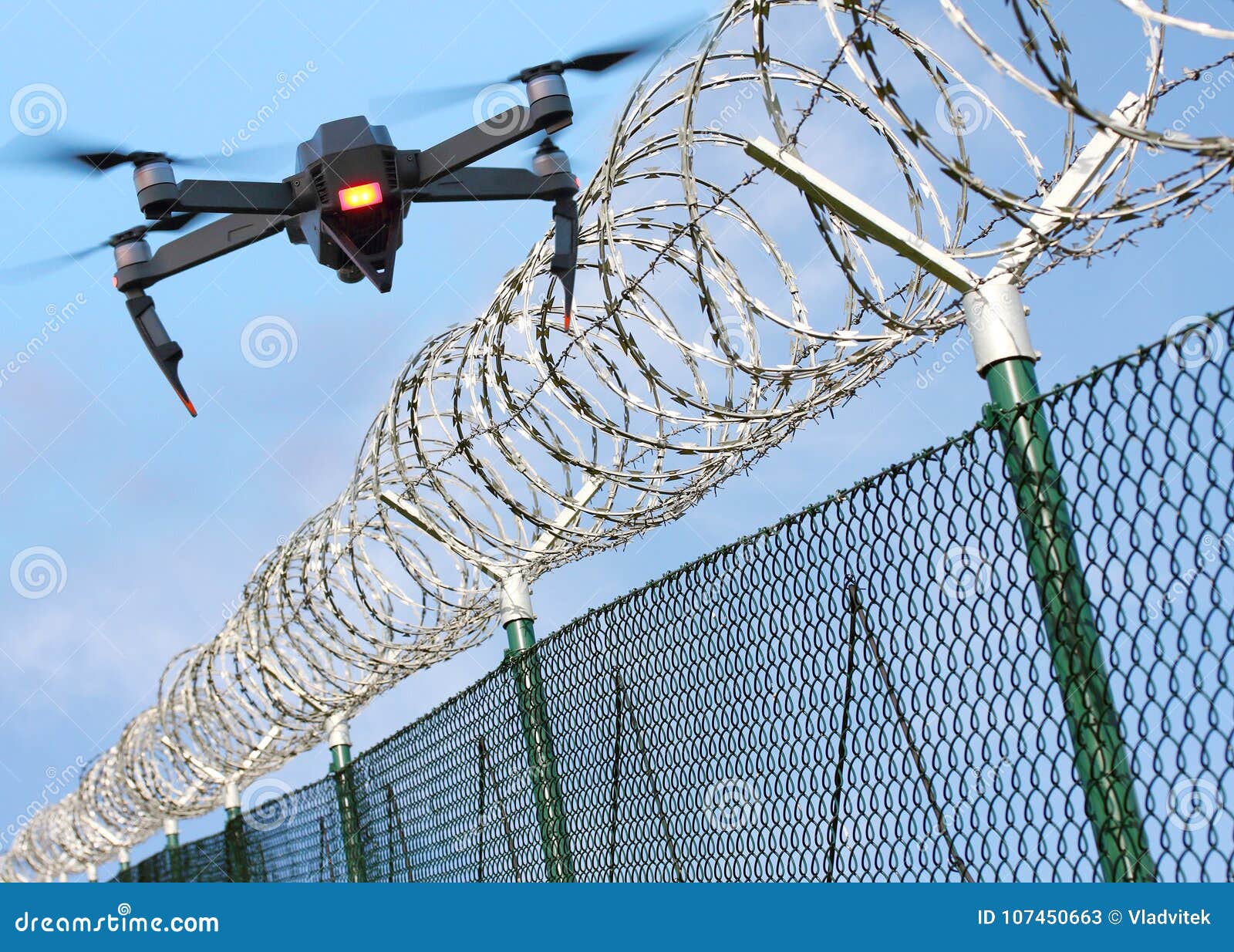 drone security on state border or restricted area.