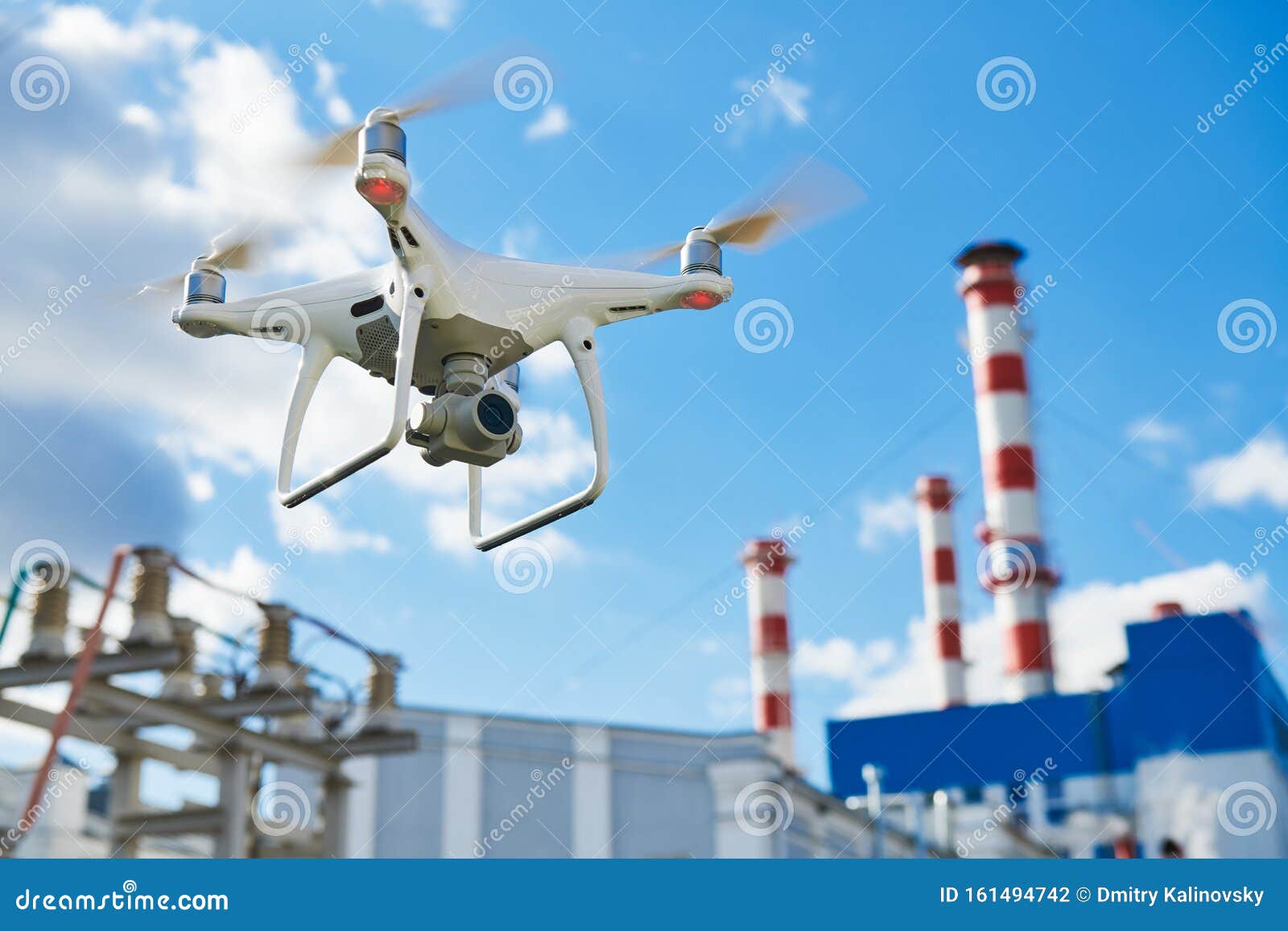 drone service. power electrical station inspection