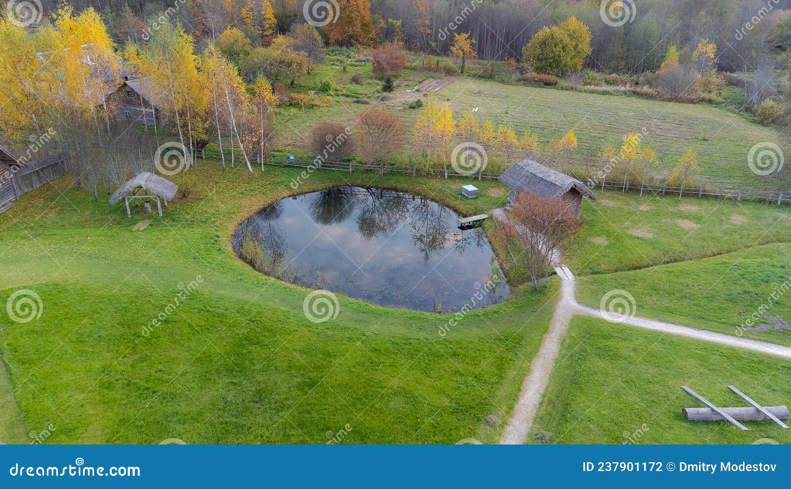 drone shot of little lake