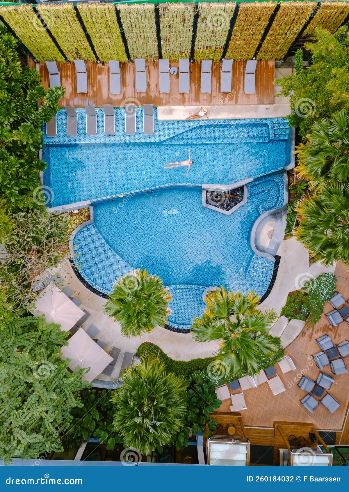 Drone View From Above At Swimming Pool Couple Men And Women In