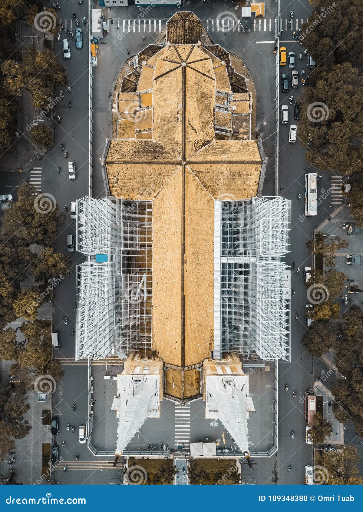 Drone View of Cathedral in the Main Street Stock Photo - Image of christ,  monument: 109348380
