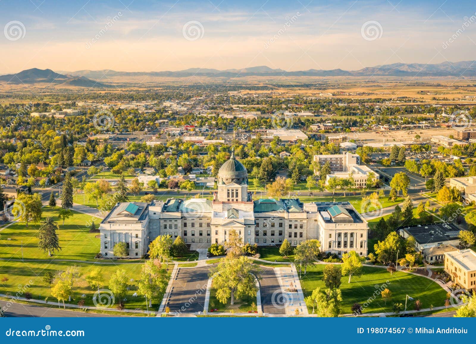 montana state capitol, in helena, on a sunny and hazy afternoon.