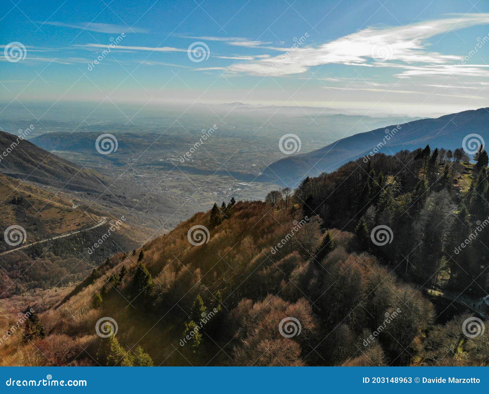 drone viw of monte cengio area, altopiano di asiago