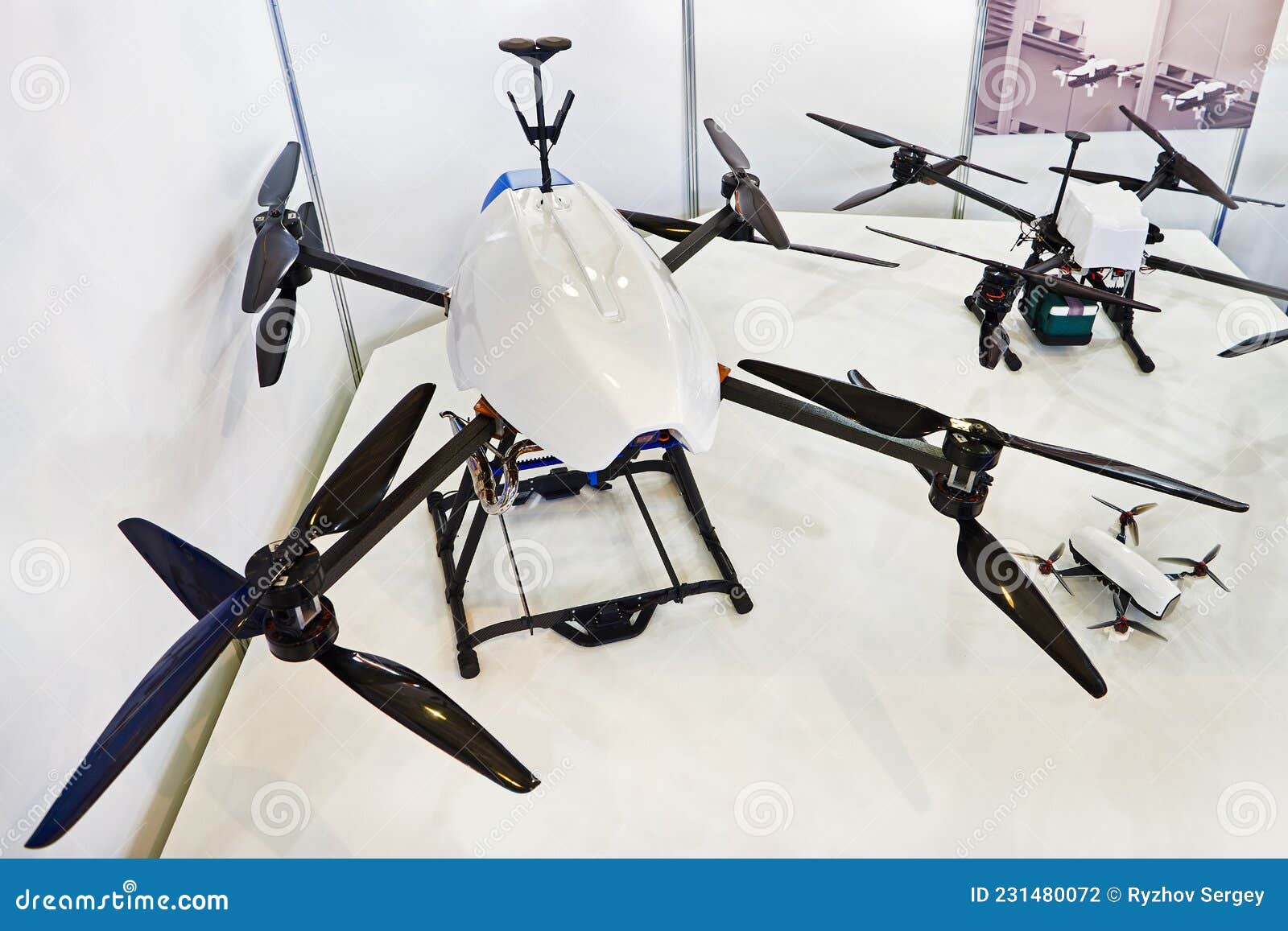 Drones for Delivering Goods at Exhibition Editorial Photography Image
