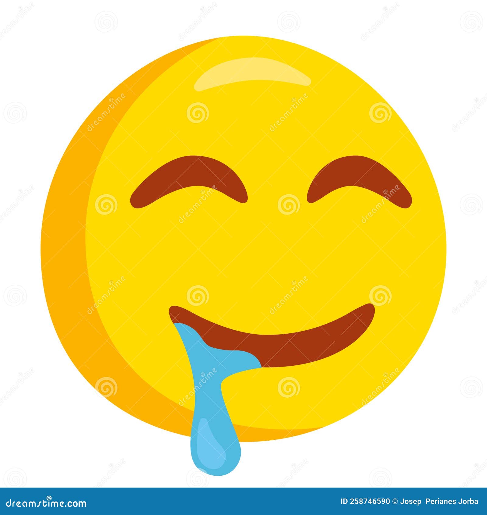 Drooling Emoji Icon Illustration. Drool Vector Symbol Emoticon Design