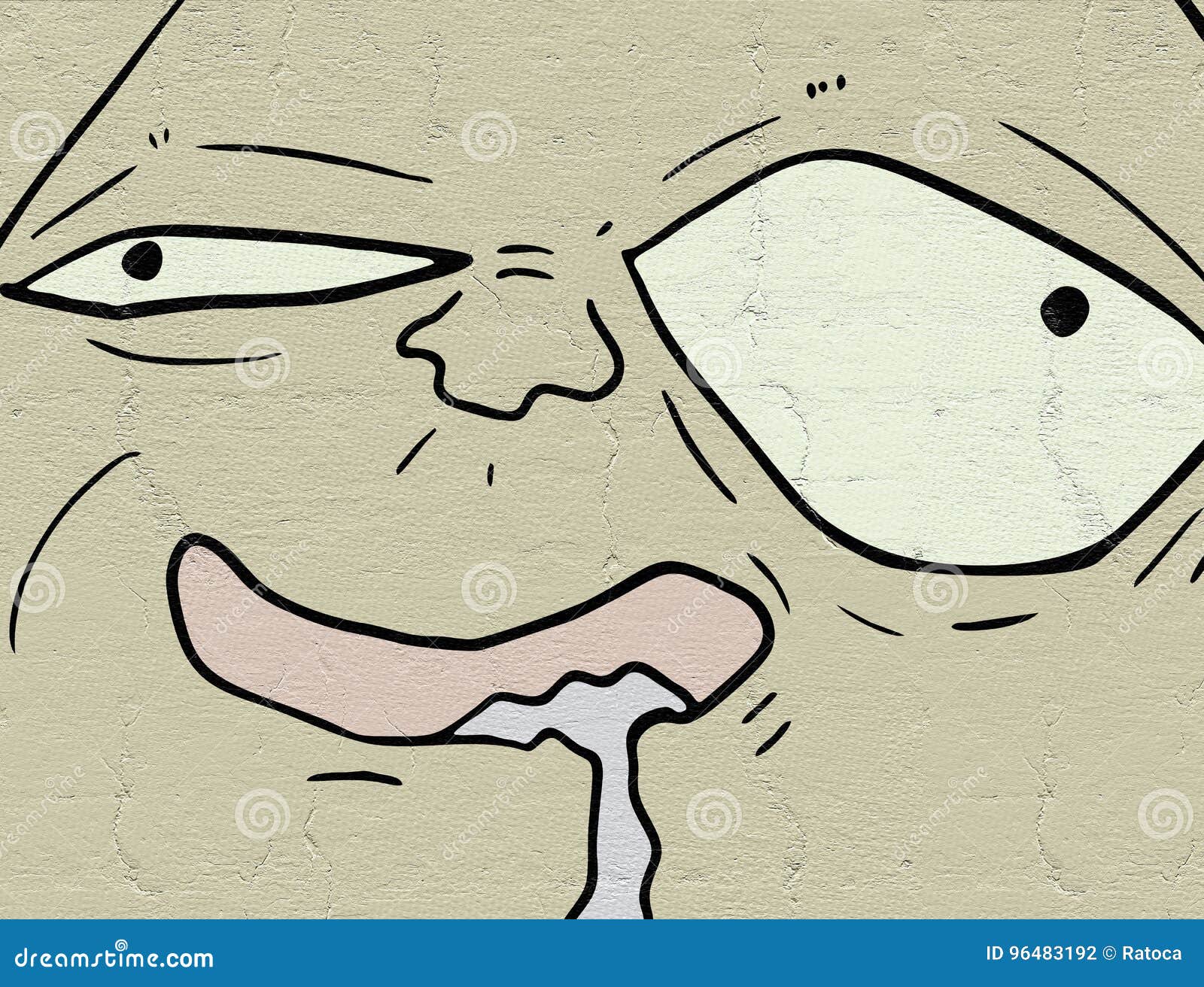 Drooling Face Emoji, Emoticon With Watery Mouth, 3d Rendering Royalty